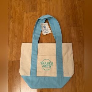New Trader Joe's Mini Canvas Tote in Pastel Blue